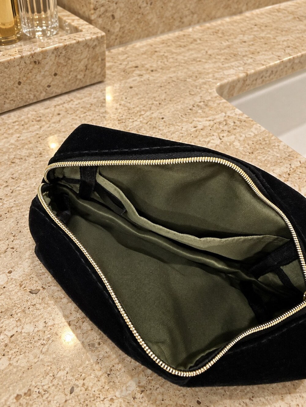Yves Saint Laurent Black Velvet Makeup Bag | Makeup Essentials Pouch - Picture 4 of 6